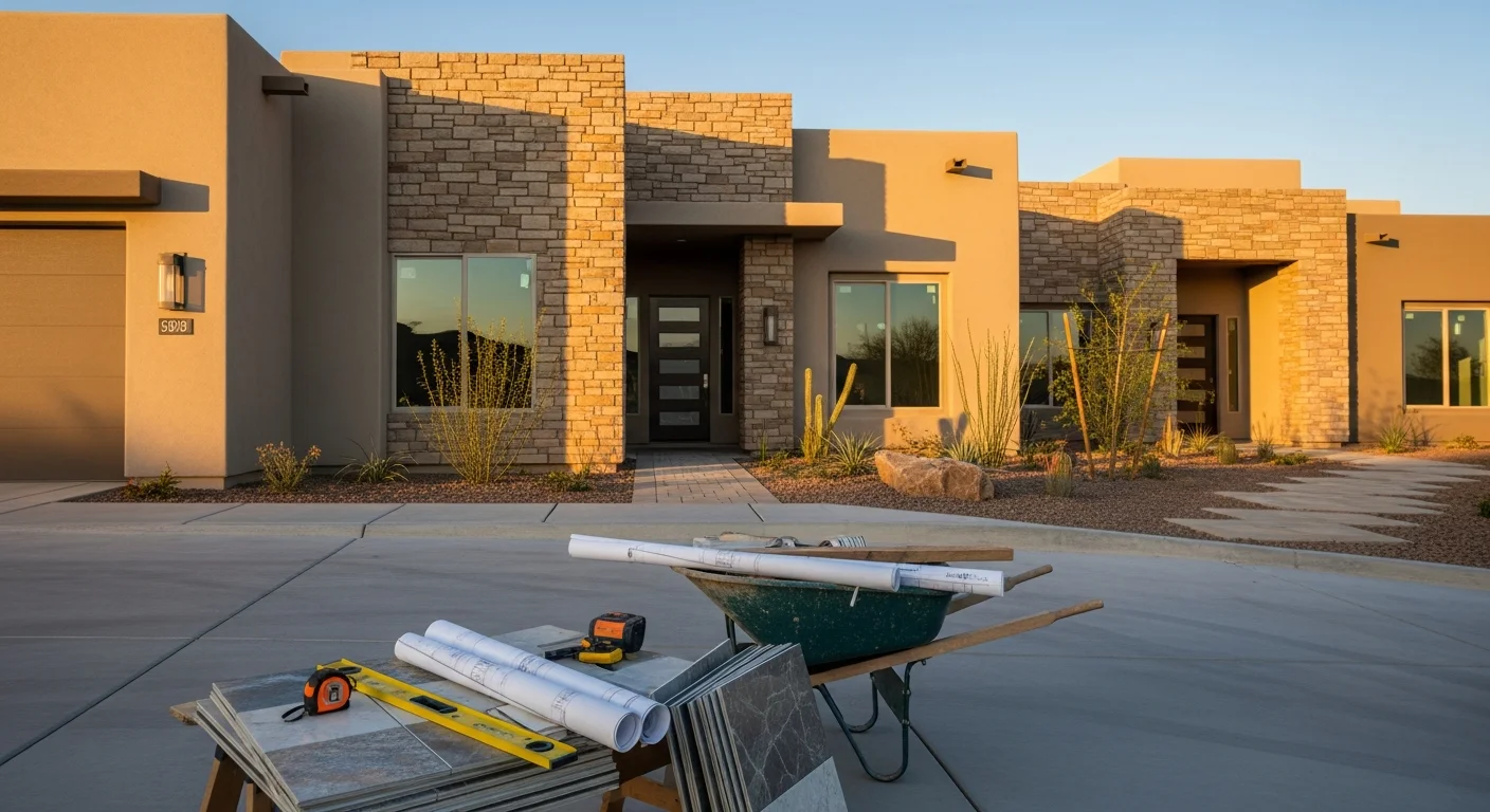 Professional construction crew working on a residential building project in Scottsdale