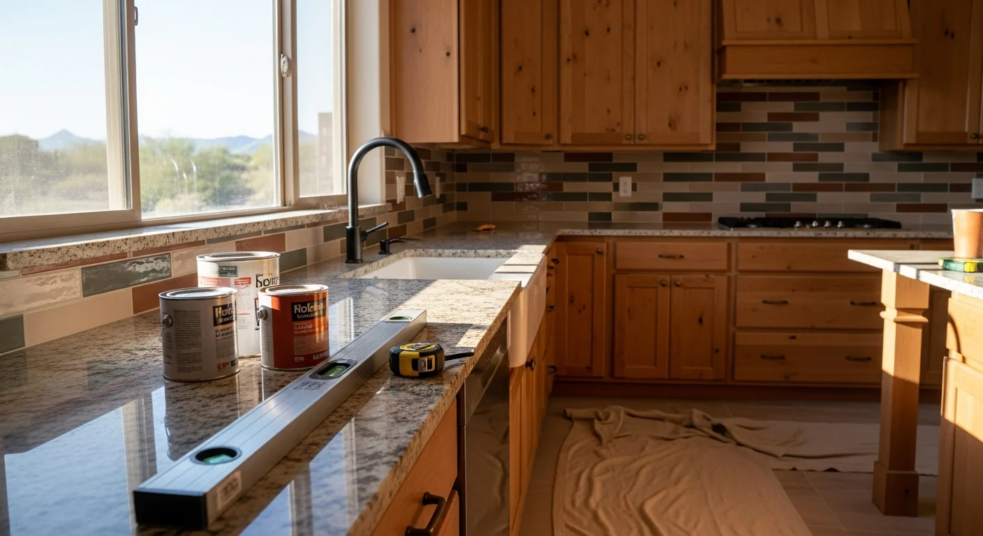 Modern Scottsdale home interior with updated kitchen and flooring