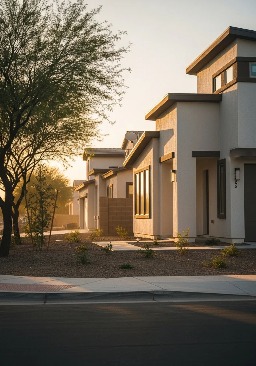 Peoria home exterior showing contemporary design typical of area developments.